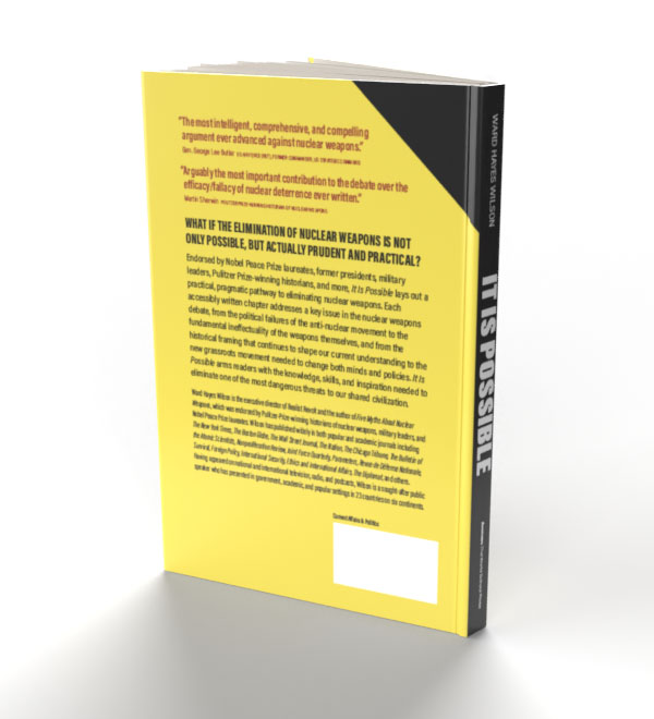 View of the back cover of the book, It Is Possible